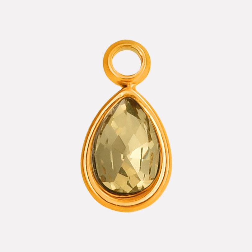 Geometry Water Droplets Pendant Shiny Rhinestone Stainless Steel Base Waterproof Charms For Jewelry Making Supplies DIY Bracelet