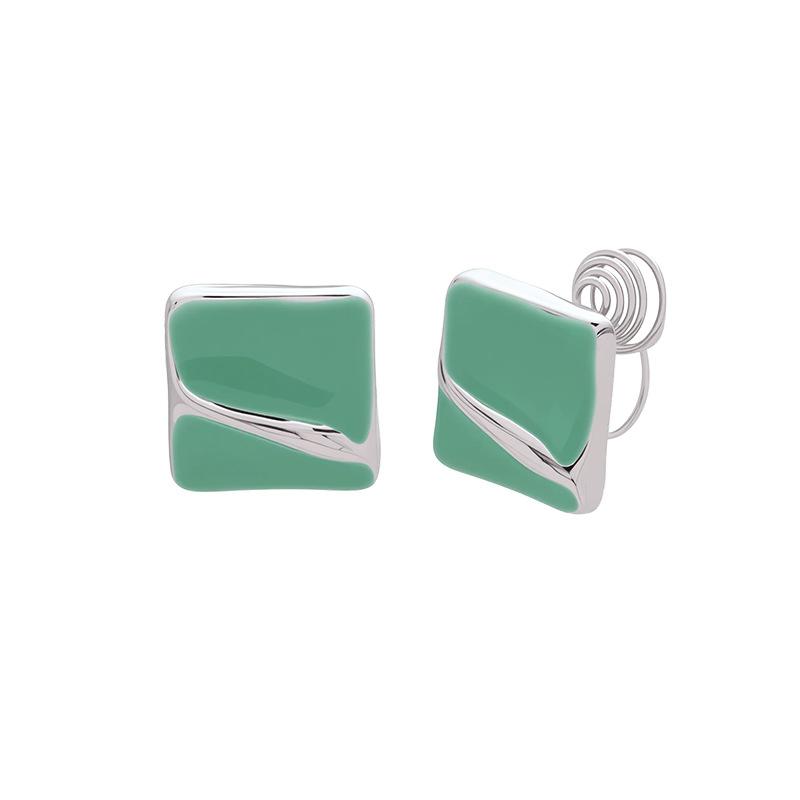 

Simple Mosquito Incense Tray Glazed Square Ear Pins New Ear Piercing Ear Clips Ear Accessories