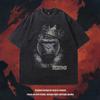 T-shirt à manches courtes délavé lourd en coton, haute définition, injection directe, style High Street européen et américain, marque Tendance Nationale pour hommes et femmes