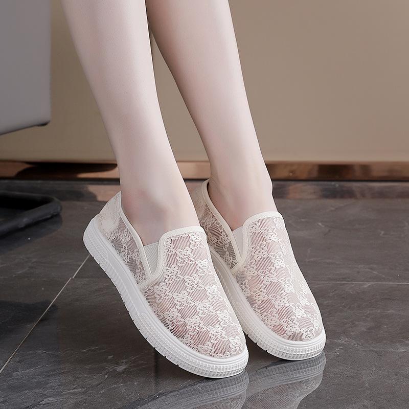 

Summer new Korean version fashionable versatile breathable mesh shoes comfortable casual student little white shoes flat women s shoes HQ-201 40