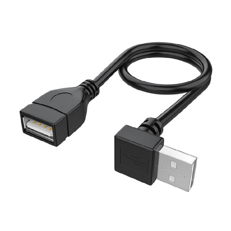 

90-градусний USB 2.0 кабель, штекер-розетка, подовжувач, довговічність для безперебійної зарядки та передачі даних, 480 Мбіт/с