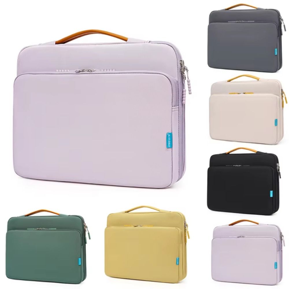 Fashion With Handle Portable Laptop Bags Lightweight Ultra Thin Laptop Case Dual Zipper Soft Material Notebook Sleeve Travel
