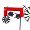 Handgefertigter Metalltraktor Gartenwindmühle Vintage Eisenkunst Skulptur Windrad Pfahl Ornament für Veranda Zuhause Rasen Hinterhof Innenbereich
