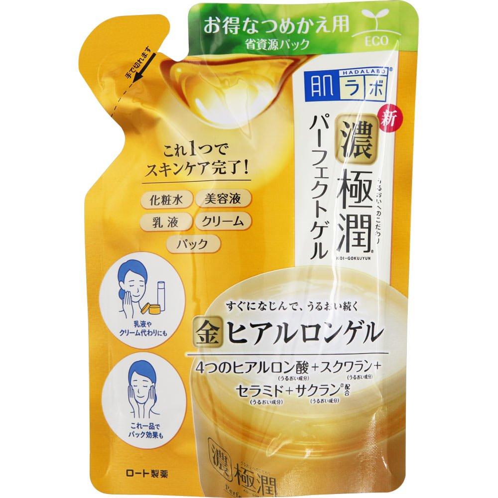 

Hada Labo Koi Gokujyun Perfect 4 типа гиалуроновой кислоты и 80 г гель «все в одном», кислота, сквалан, церамид, сакран, сменный блок,