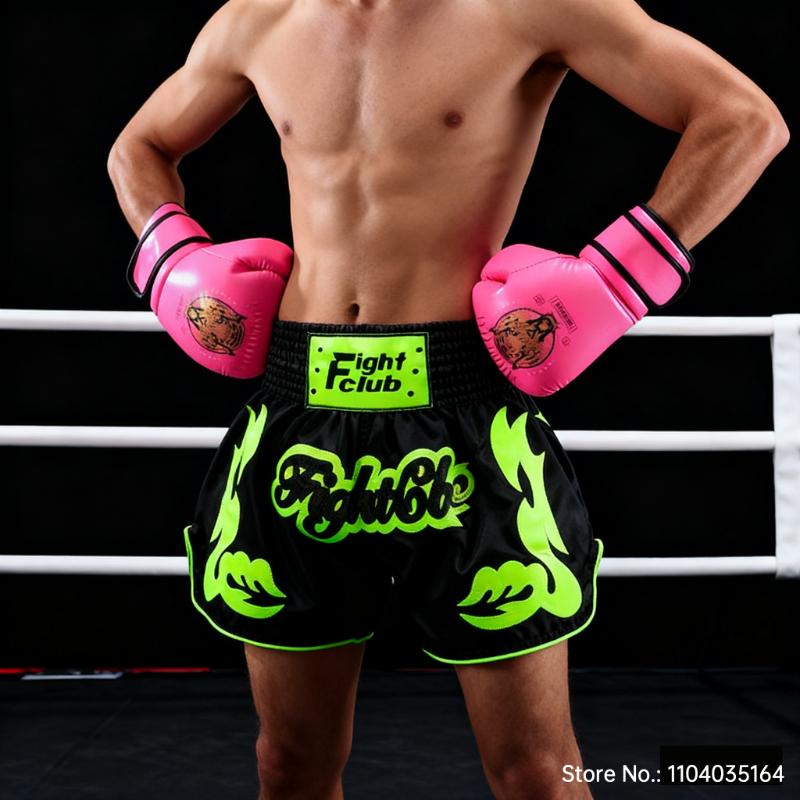 Muay Thai Shorts Boxing Fight Kickboxing Grappling Training Workout Gym Shorts for Men Women Kids Classic Thailand Boxing Pants