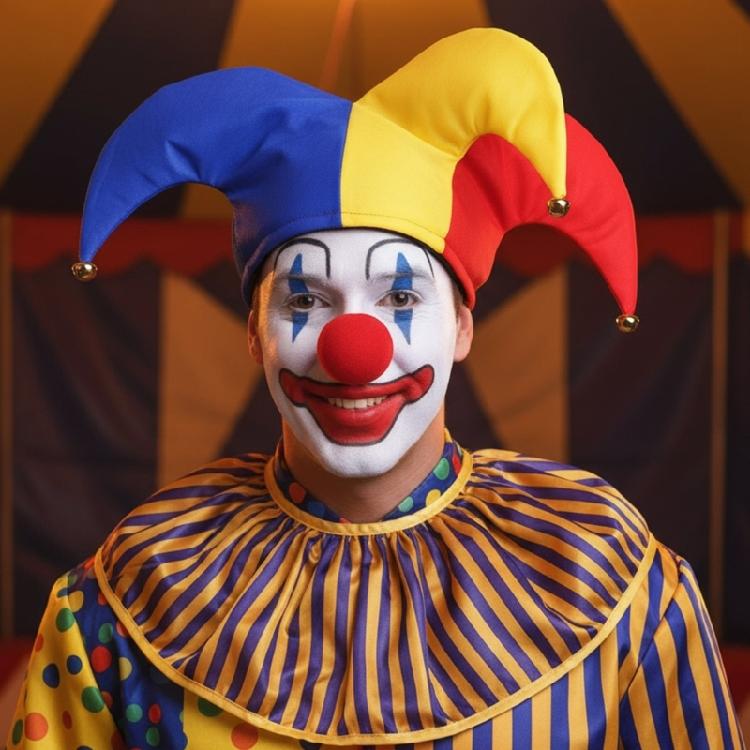 Halloween Jester Costumes Clown Courts Jester Hat Clown Nose Mardi Gras Jester Hat for Masquerades Carnivals Cosplay