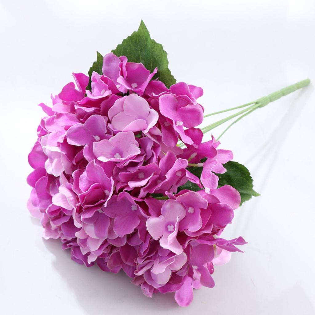 Flowers - 13 Inch Long Stem Silk Hydrangea - Artificial Flowers Realistic Hydrangea Bouquet For Wedding Party