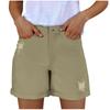 Women's Solid Color Jeans Stretch Slim Fit Distressed Denim Shorts