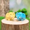 Colorful Q Version Elephant PVC Figurine: Car Ornament & Cake Decoration