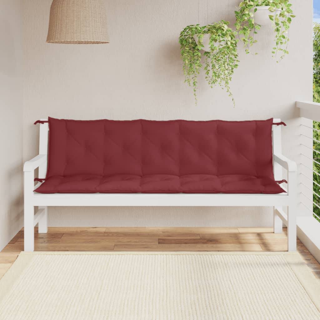 Garden Bench Cushions 2 Pcs. Melange Burgundy 180 X 50 X 7 Cm Fabric