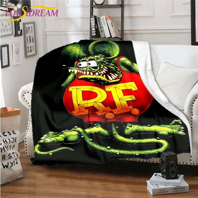 Rat Fink Blanket Throw Blanket Couch Quilt Cover Travel Bedding Throw Blanket Flannel Blanket Bedspread Blankets for Beds