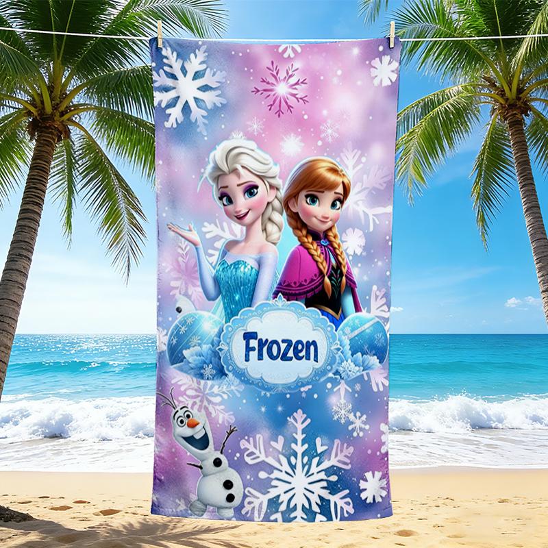 1Pc Frozen Magic Adventure Beach Towel, Quick Dry, Multi-Use for Beach Pool Gym Yoga Home Travel, Christmas, Halloween, Xmas Gift ES92911
