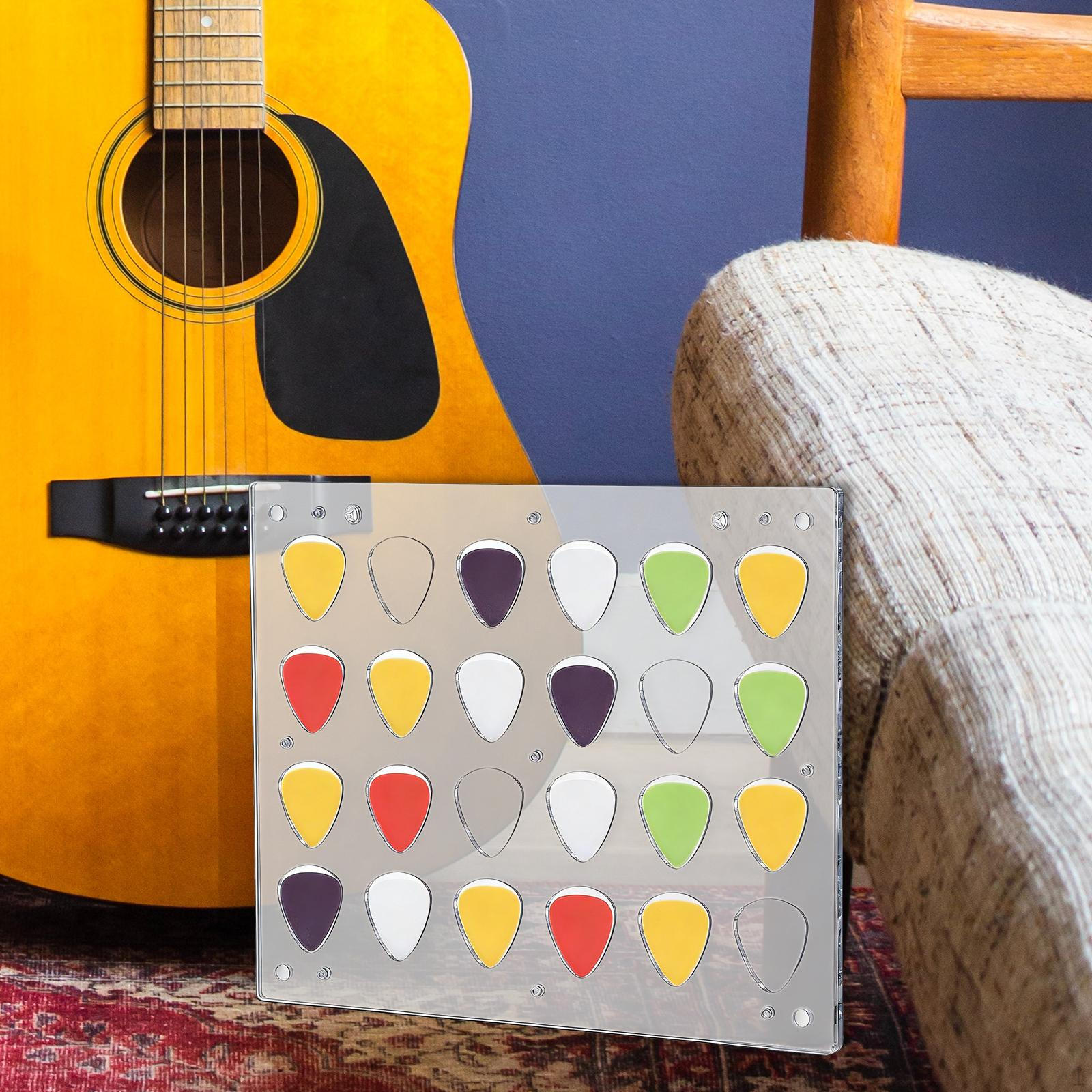 

Decorative Acrylic Display Stand for Guitar Picks, 24 Slots, Ideal Furniture, Desk, Dresser Or белый