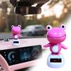 Cute Car Decor Frog Car Dash Decors Solar Powered Auto Interior Decoration for Automobile Vehicle Automotive Truck Rv Desk Home