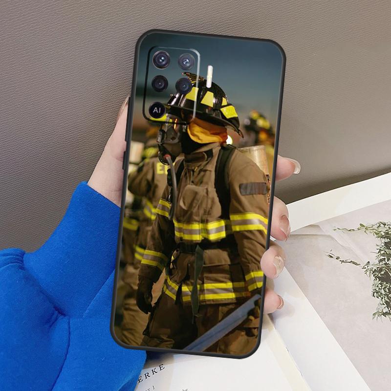 Firefighter Heroes Fireman Cover For OPPO A15 A16 A3S A5S A52 A72 A94 A74 A54 A83 A91 A93 A31 A5 A9 2020 A53 S Case