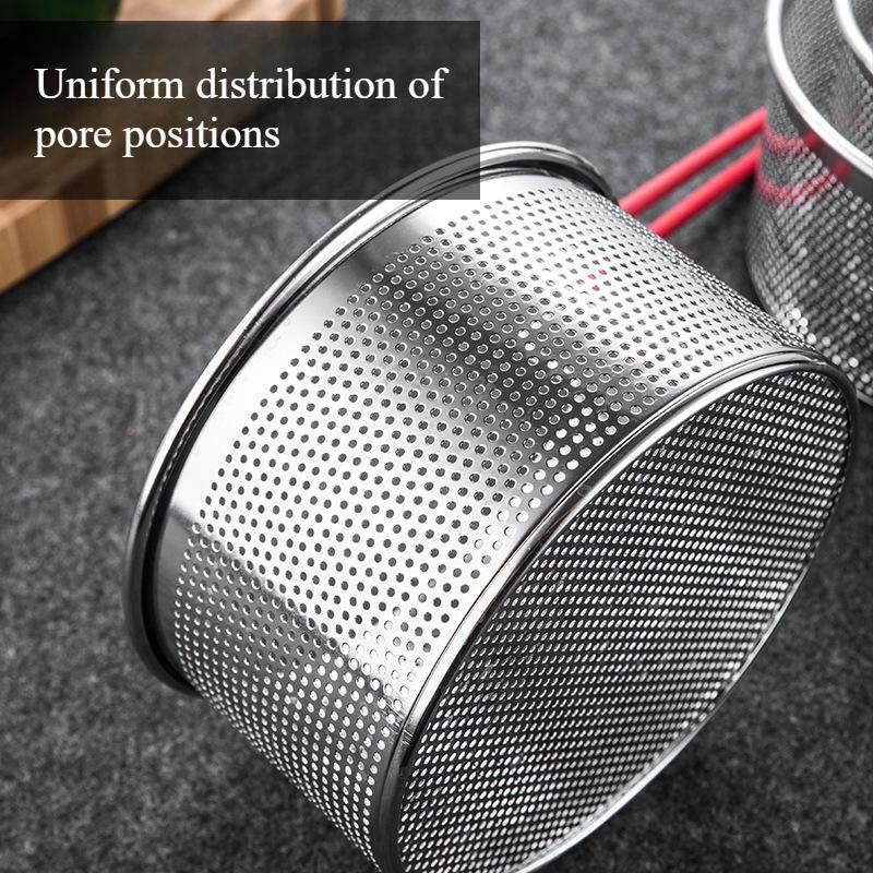 Coș Metalic Franțuzesc 12/14/16/18/20cm cu Mâner Strecurătoare Adâncă pentru Prăjit Rotund Gătit Alimente Scurgere Strecurători Unelte de Bucătărie Accesorii