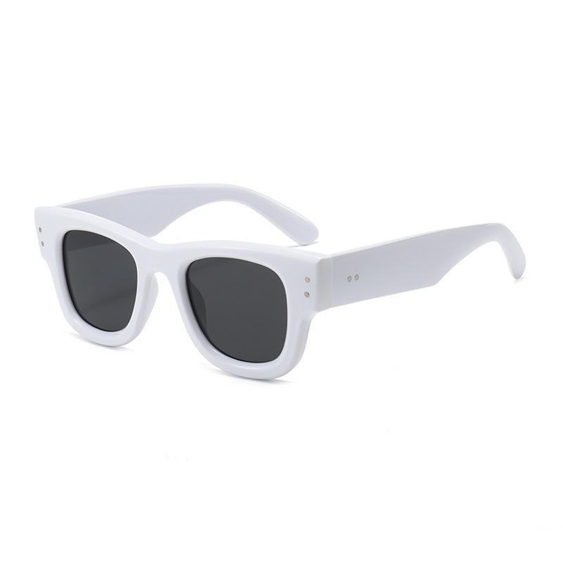 Trendy Unisex European American Studded Square Sunglasses with UV Protection