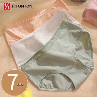 FitonTon Women's 7-Pack Cotton Mid-Waist Seamless Briefs