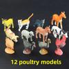 Simulation Poultry Animal Toys Set - Chicken, Duck, Cow Models for Kids