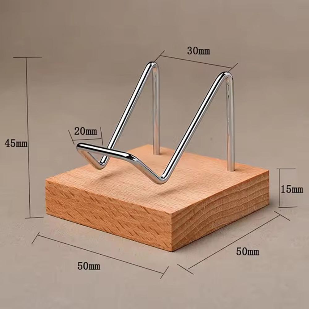 Wooden Crystal Ball Base Craft Agate Stones Sphere Display Stand Photography Props Metal Arm Minerals Relics Rocks Support