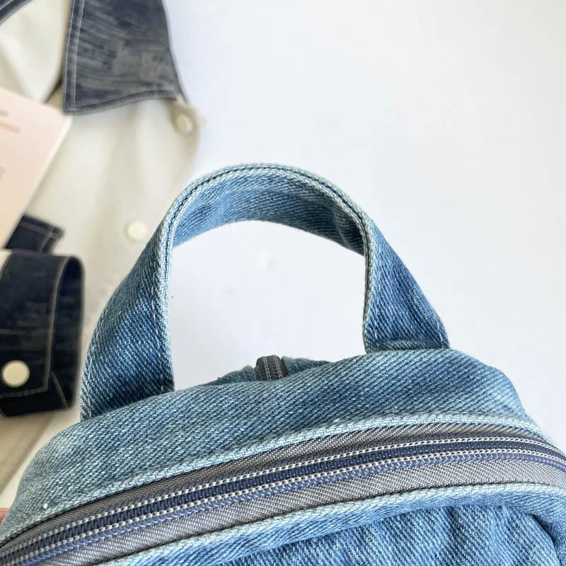 Lightweight Denim Backpack Women's Outdoor Travel Multifunctional Chest Bag Shoulder Crossbody Bag