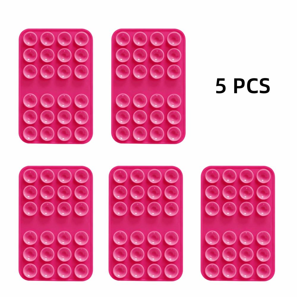 5pcs Square Phone Holder Mat Silicone Anti-Slip Phone Mount New Suction Cup Phone Holder Wall Mount