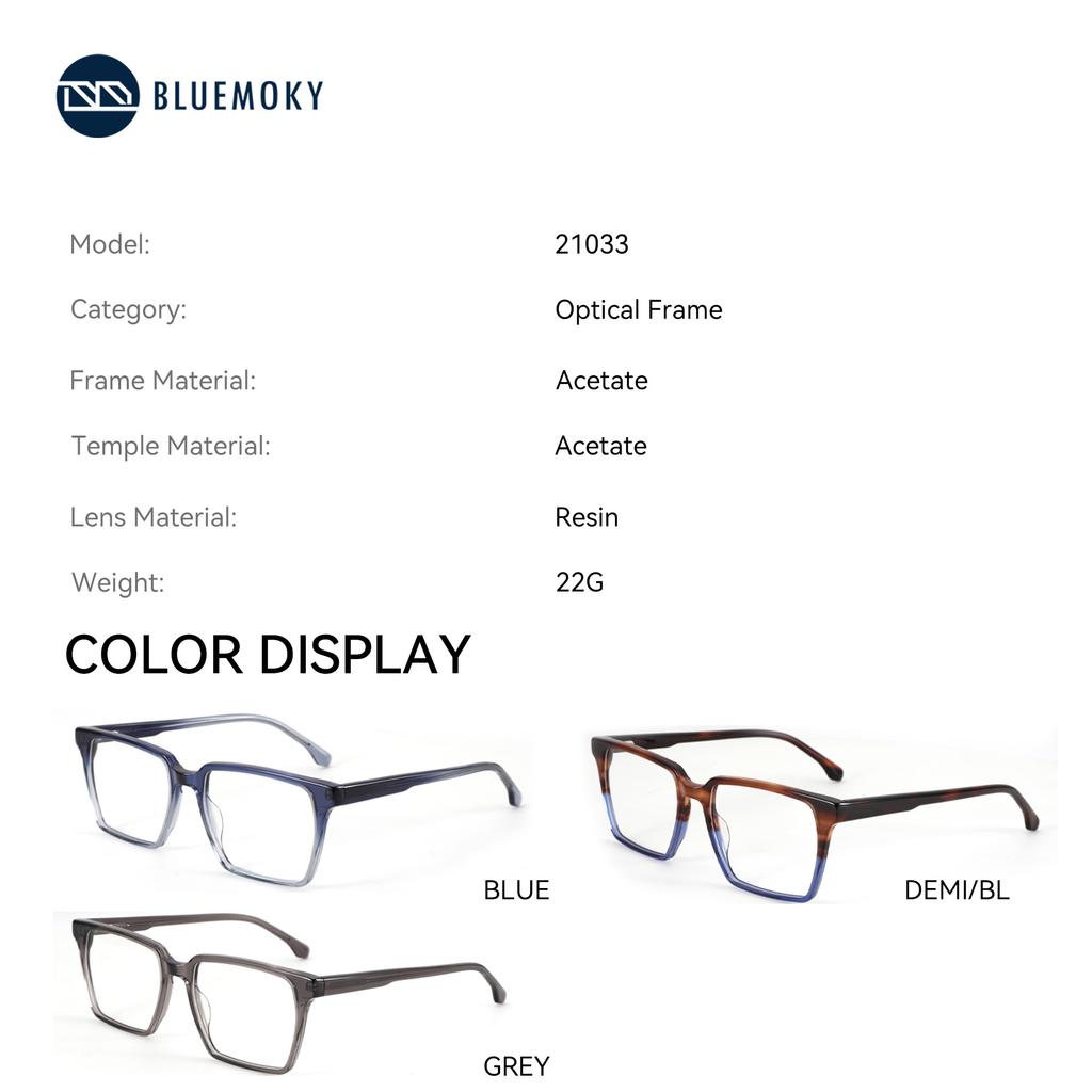 BLUEMOKY Acetate Eyeglass Frames Men's Square Glasses 2026 New Trend Of Full-Rim Eyewear 21033