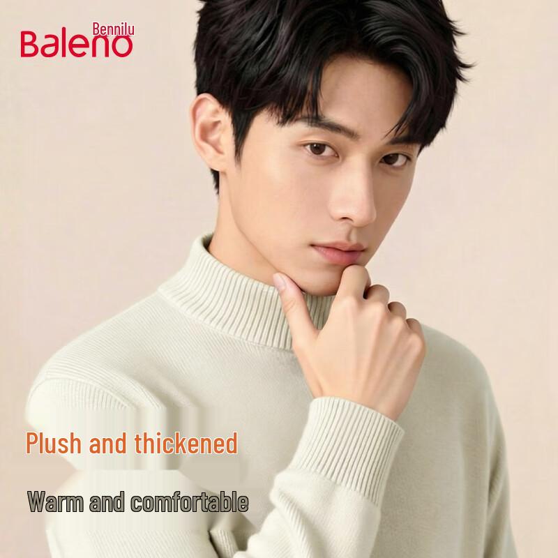 Baleno Men s Fleece-Lined Mock Neck Sweater L