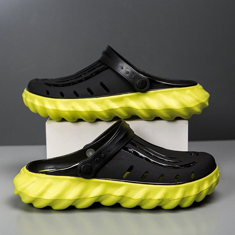 Sandalen für Herren Lochschuhe für Herren Runde Zehenpartie Strandschuhe Jelly-Sandalen Herren Hausschuhe Fahrschuhe