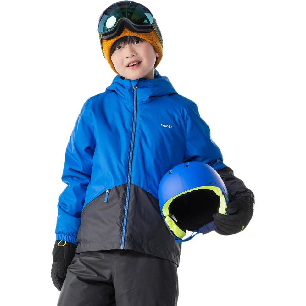Decathlon 100% Водонепроницаемый Снегозащитный Теплый Детский Лыжный Костюм Кобальтово-синий/Графитовый Детская Модель