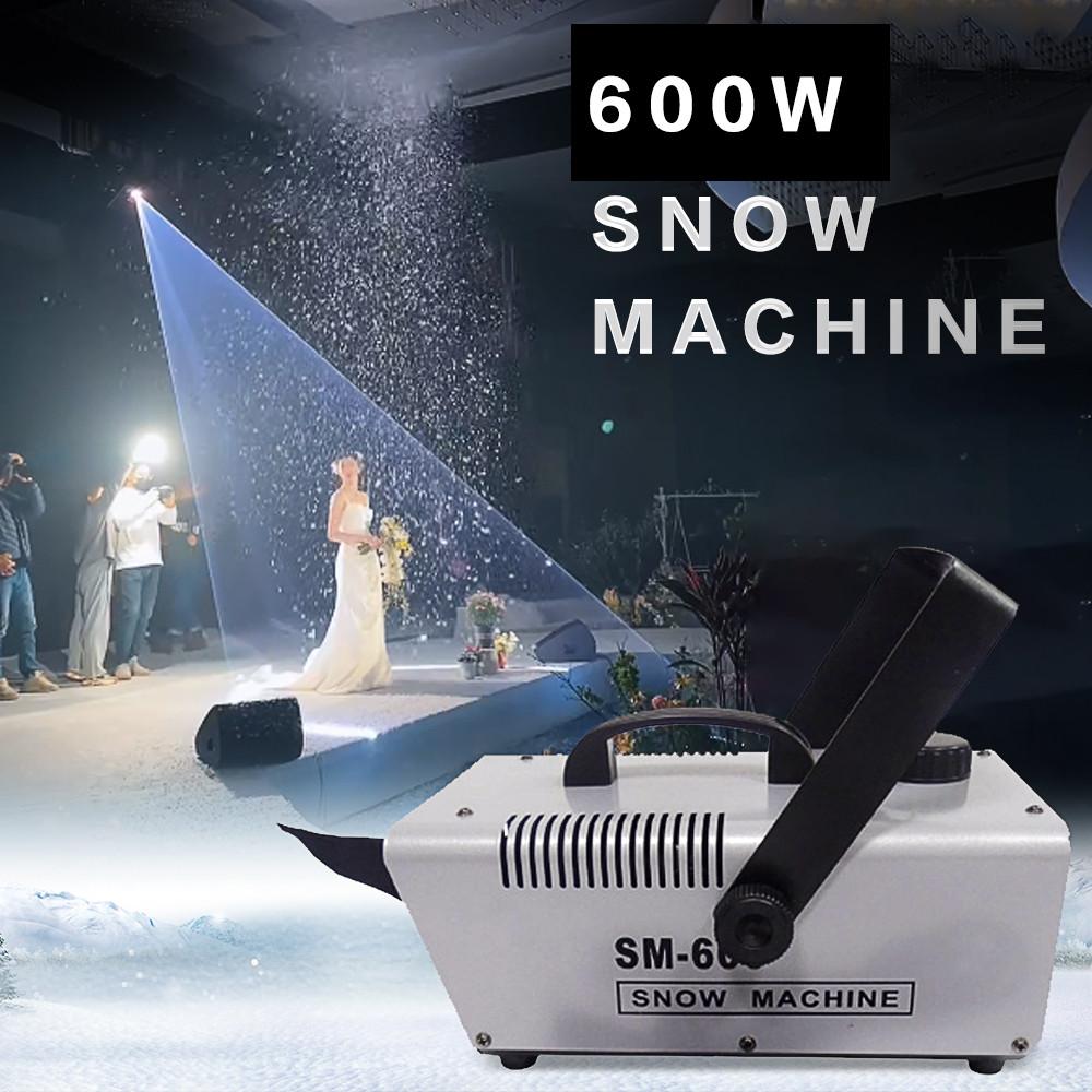 600W Stroj na sníh s dálkovým ovládáním Stroj na výrobu sněhových vloček pro svatební párty Stagingový efekt Simulovaný rozprašovač sněhových vloček