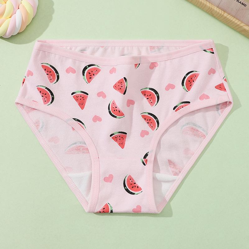 Women's Mid-Waist Japanese Style Strawberry Cotton Underwear - Breathable and Comfortable
