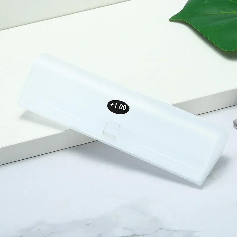 

New Style Semi Transparent Myopia Presbyopic Glasses Box Frosted Plastic Cases Eyeglasses Organizer Reading Glasses Bag білий