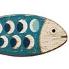 Seaside Housewarming Gift Ideas 4Pcs Wooden Fish Wall Decor, 2D Flat Mediterranean Style Hanging Ornaments for Coastal Nautical Sculpture Bedroom Home
