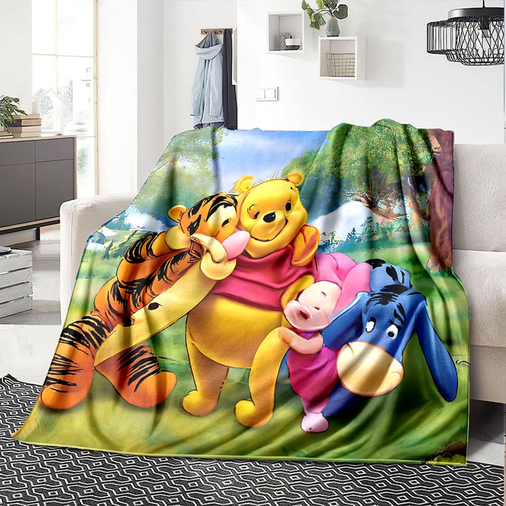 1pc Winnie Pooh Tigger flannel Blanket for Super Soft Cute Comfort Blanket for Travel Bedding Couch Sofa Blanket Y73048