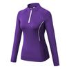 T-shirt Sportiva da Donna con Zip Collo Alto Allenamento Fitness Aderente Donna Corsa Abbigliamento Sportivo Manica Lunga Palestra Yoga Maglia