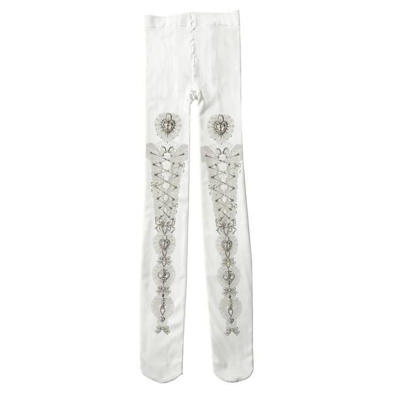 Cartoon Print Tights With Velvet Fabric For Women Casual Wear