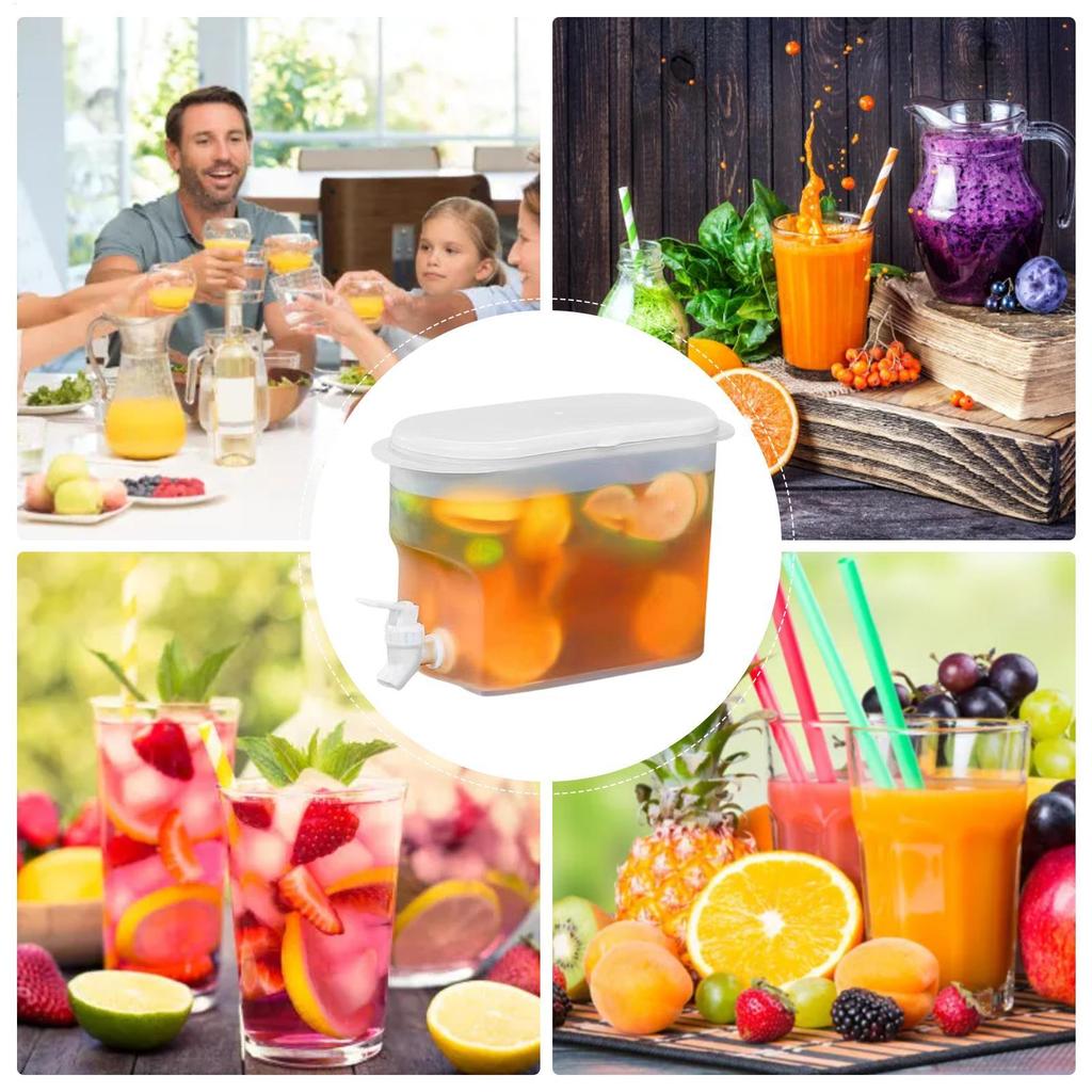 Jarra para Água Fria de 2,8L com Torneira, Dispensador de Bebidas Geladas para Geladeira, Jarra para Cozinha, Casa, Festa ao Ar Livre