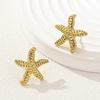 Vintage Gold Color Starfish Shell Stud Earrings Summer Ocean Fashion Jewelry for Women Party Accessory Gift
