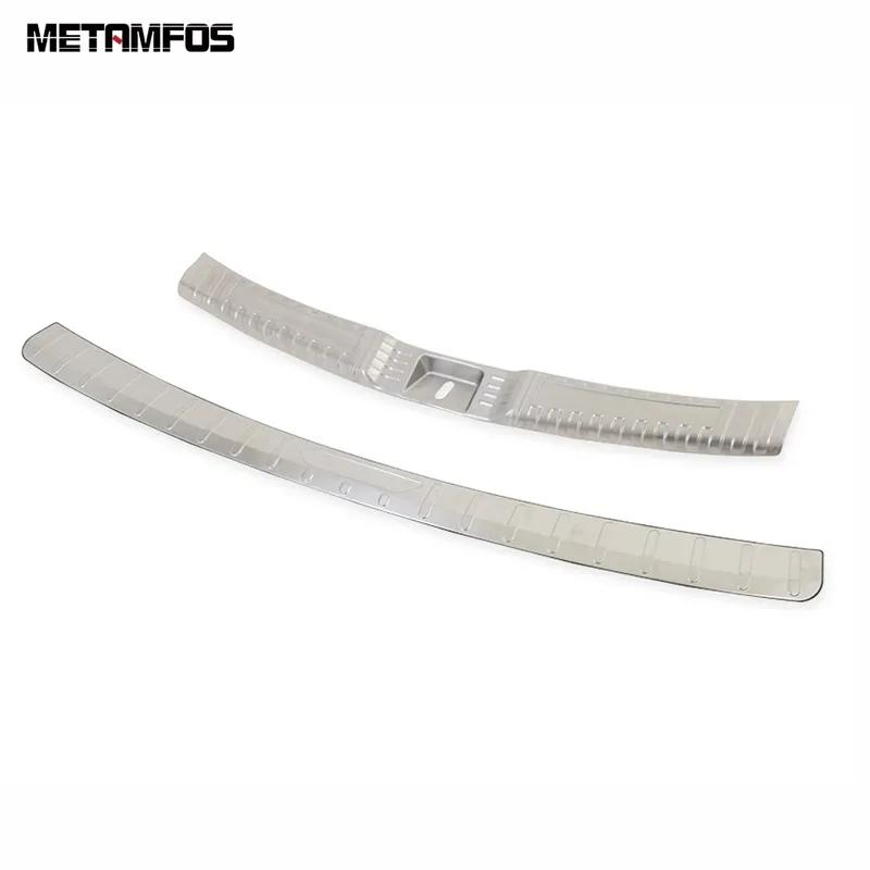 For Honda CR-V CRV 2017-  Inner+Exterior Rear Trunk Bumper Foot Plate Tailgate Door Sill Scuff Guard Plate Accessories