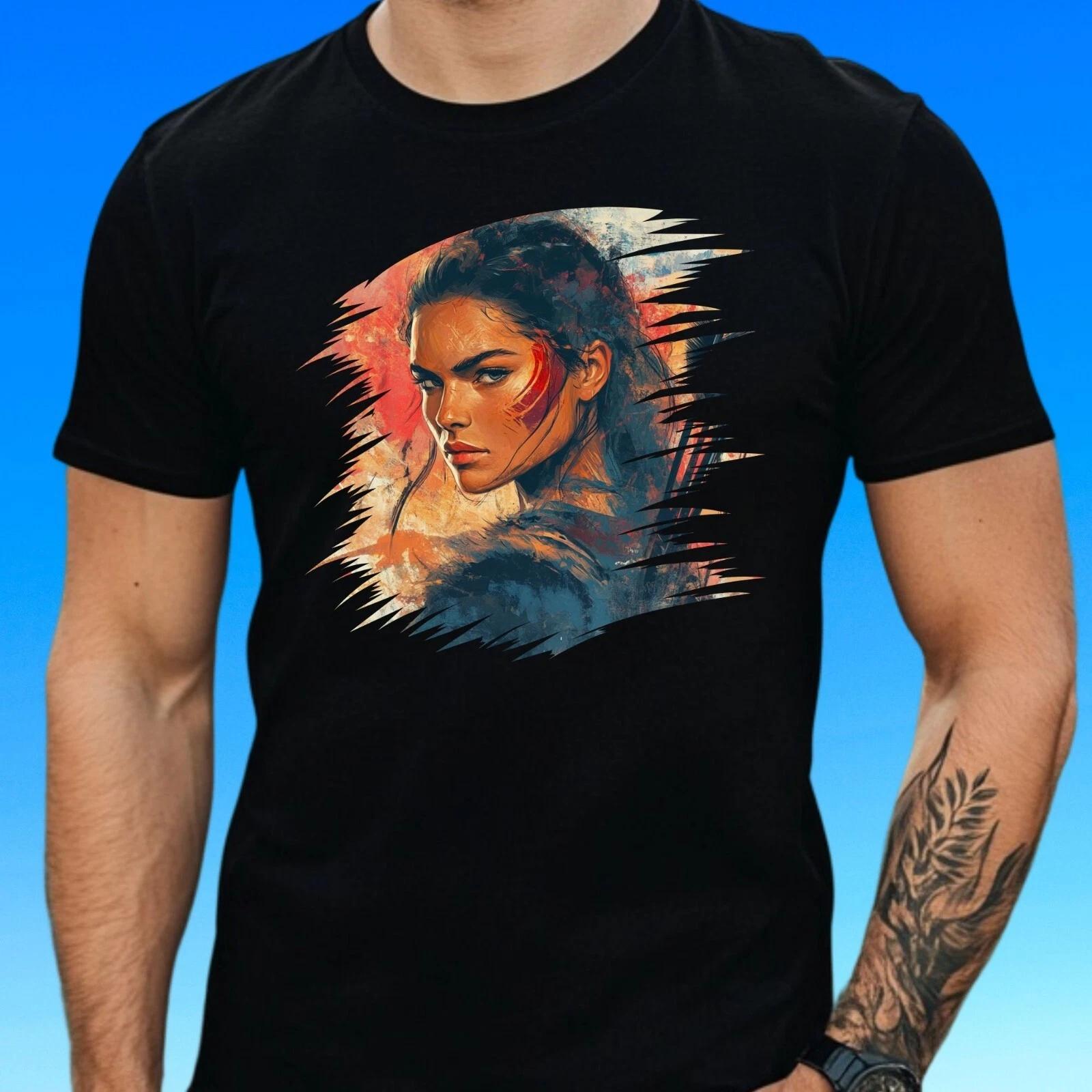 T-Shirt Herren Kriegerin Motiv Baumwolle Größe S bis 5XL XXL