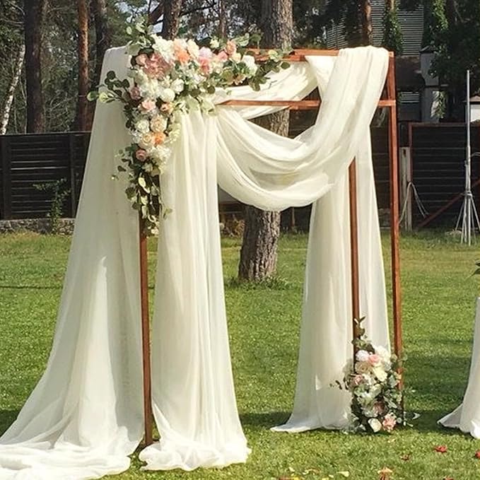 Dark Green Chiffon Wedding Arch Draping Fabric Sheer Curtains Drapery Ceremony Reception Backdrop Curtain Party Swag Christmas