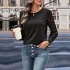 Casual Comfort and Versatility Autumn Women's Solid Color Lace Splicing Sweater Women