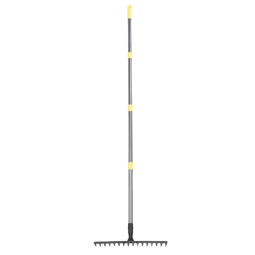 17 Tines Garden Rake 5.4ft Length Heavy Duty Metal Yard Thatching Bow Rake for Loosening Leveling Soil Leaves Grass