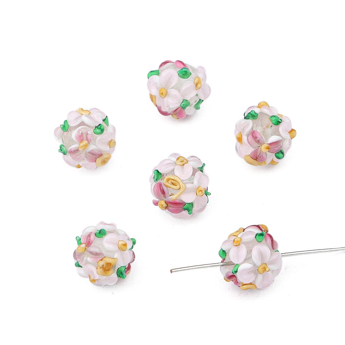 

Многослойный набор для изготовления украшений из бисера в виде цветов: Браслет, Ожерелье, Серьги, Заколка для волос, Подвеска DIY Аксессуары 12mm, Hole Diameter ~1mm, 1 piece/package розовый/бежевый