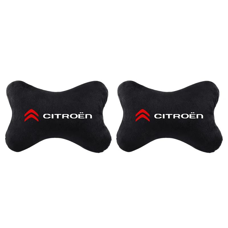 Car Seat Cover Front Rear Flocking Cloth Fabric Cushion Seat Head Neck Rest Cushion Headrest For Citroen C6 DS C3 C4L C-ELYSEE