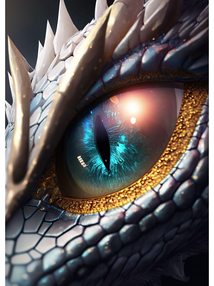 

Абстрактный зеленый золотой драконий глаз плакат и принт холст картина древнее существо настенное искусство для гостиной украшение дома 21x30cm No Frame