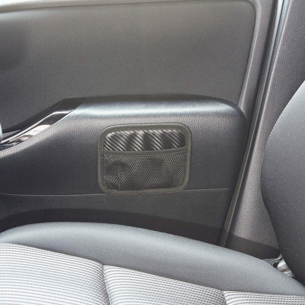 Napolex Fizz-1110 Carbon Style Mesh Pocket, Compact Size, Car Accessories, Seat Back Pocket,