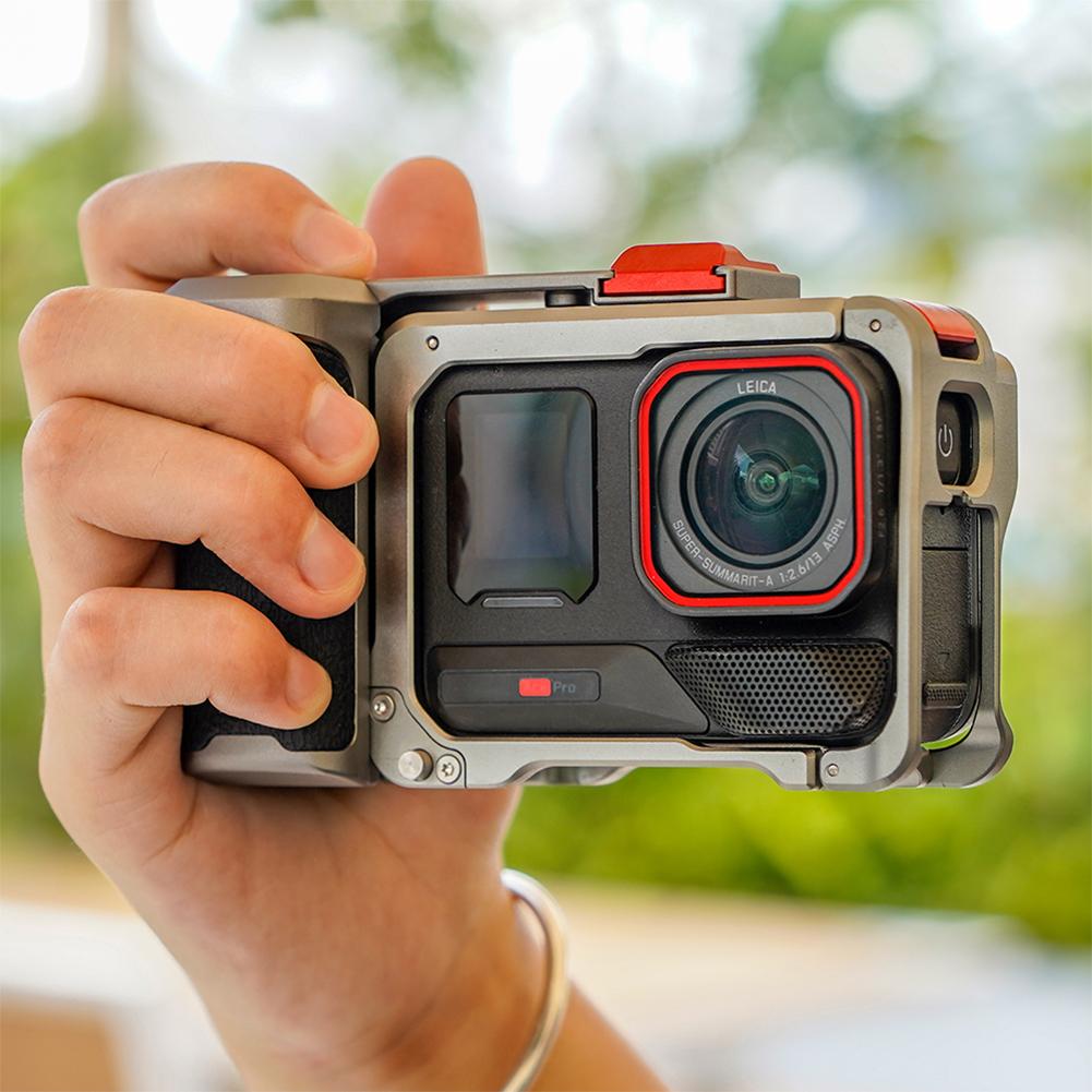 For Insta360 Ace Pro/2 Metal Camera Grip Mount Detachable Quick Release Camera Rabbit Cage Comfortable Grip Camera Frame