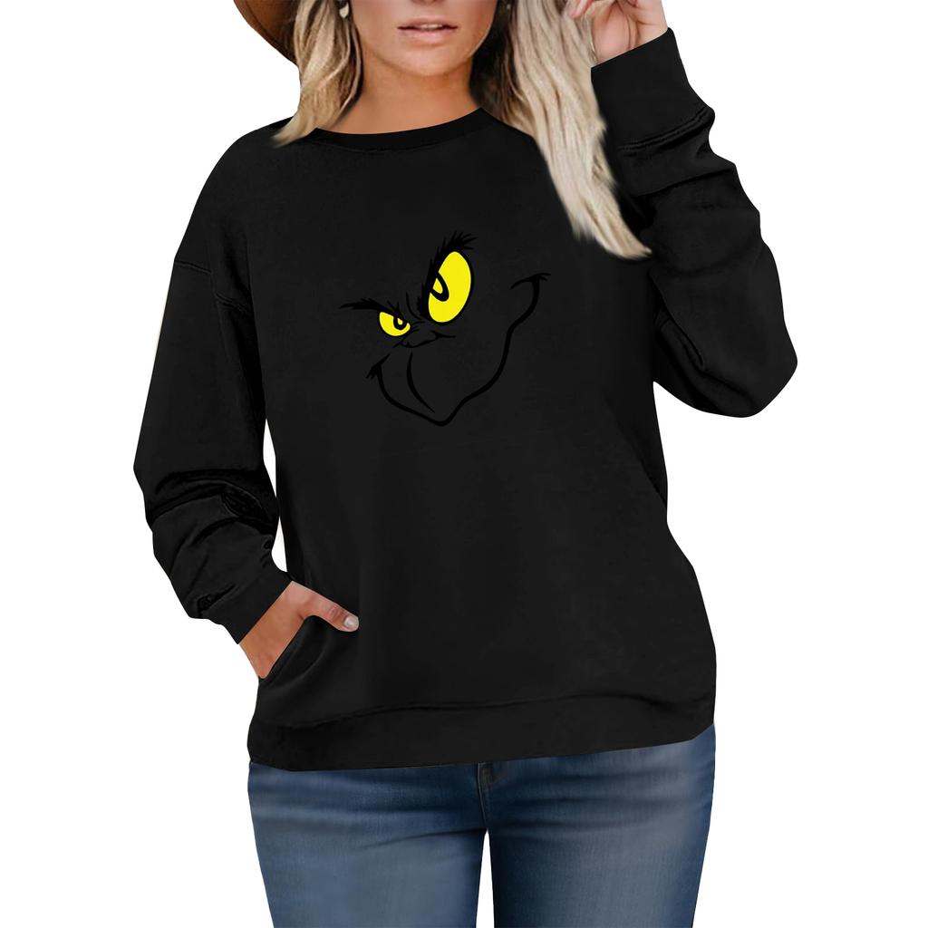 Women's Fashionable Casual Plus-Size Long Sleeve Pullover Printed Sweatshirt